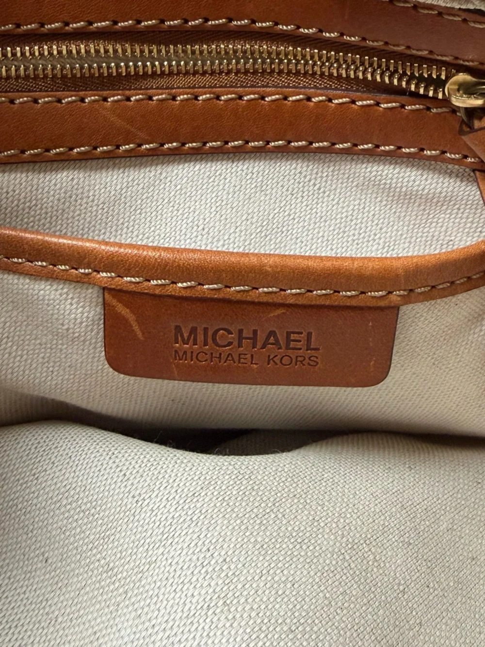 Men's Leather Brief Tote Bag in Tan